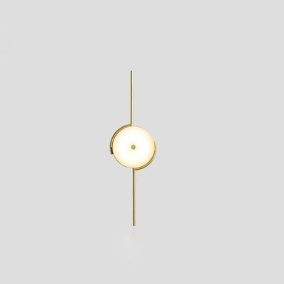 Simple Light Luxury Creative Geometric Round Clock Design 1-Light Wall Sconce Lamp