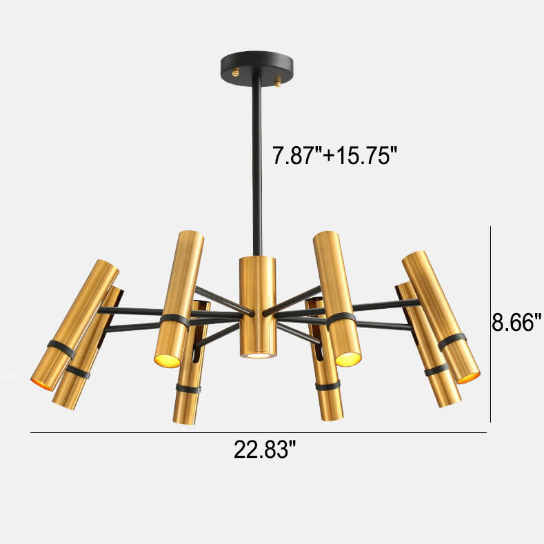 Industrial Iron Nordic Tube Design Spotlight 6/8-Light Semi-Flush Mount Light