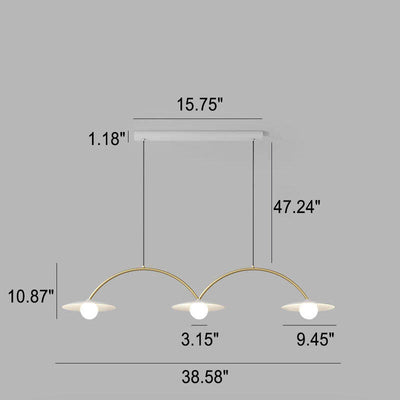 Moderner minimalistischer Rundbogen-Insellicht-Kronleuchter mit 3/4-Leuchten