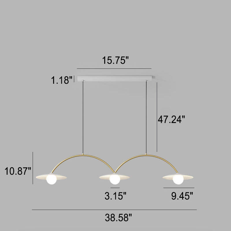 Moderner minimalistischer Rundbogen-Insellicht-Kronleuchter mit 3/4-Leuchten