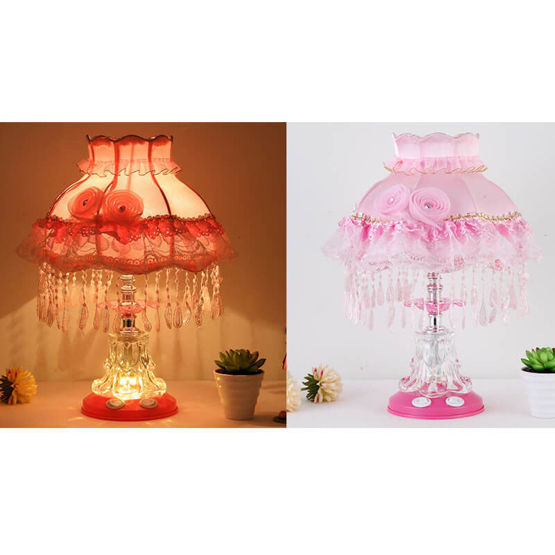 Lampe de table 1 lumière en verre avec tissu de style européen pour mariage 