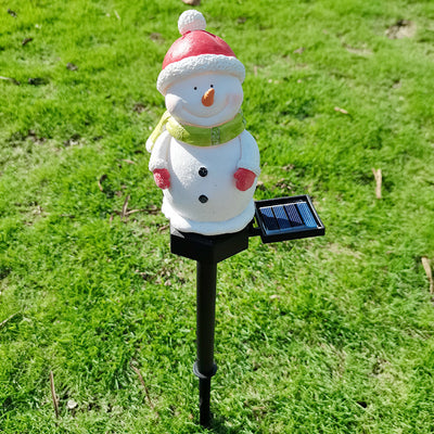 Moderner Weihnachtsschneemann-Solar-Rasen im Freien LED-Gartenboden-Einsatz-Landschaftslicht 