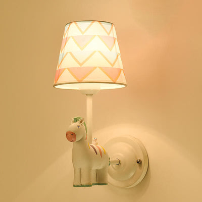 Cartoon Creative Fabric Resin 1-Light Wall Sconce Lamp