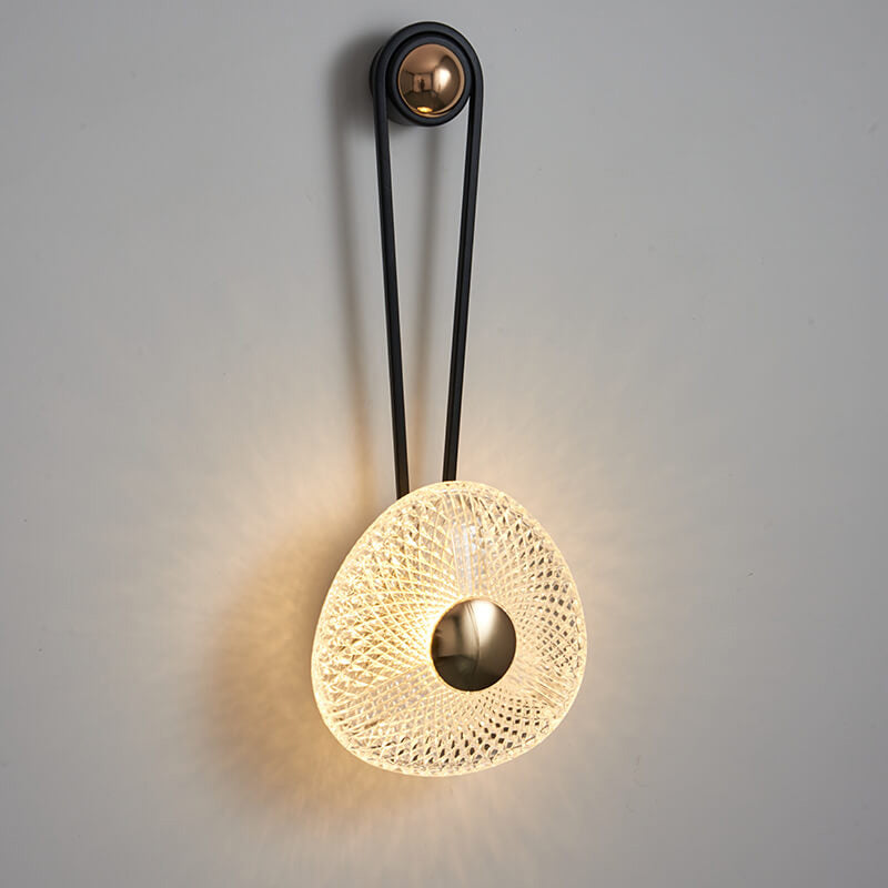 Moderne Luxus Runde Acryl Metall Hängende LED Wandleuchte 