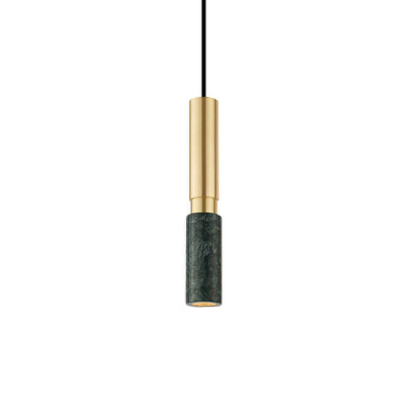 Nordic Minimalist Terrazzo Column Metal 1-Light Pendant Light