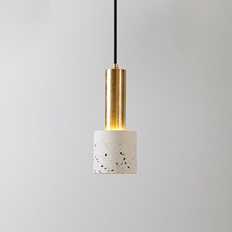 Moderne nordische Pendelleuchte aus farbigem Terrazzo und Metall mit 1 Flamme für das Wohnzimmer 