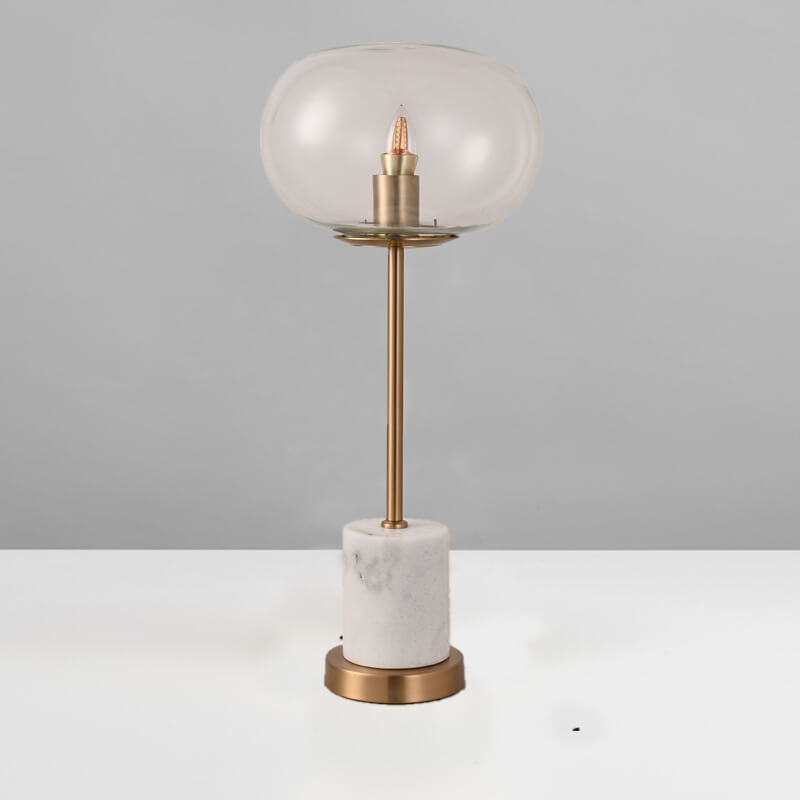 Moderne kreative Glaskugel Marmor Basis 1-Licht LED Tischlampe 