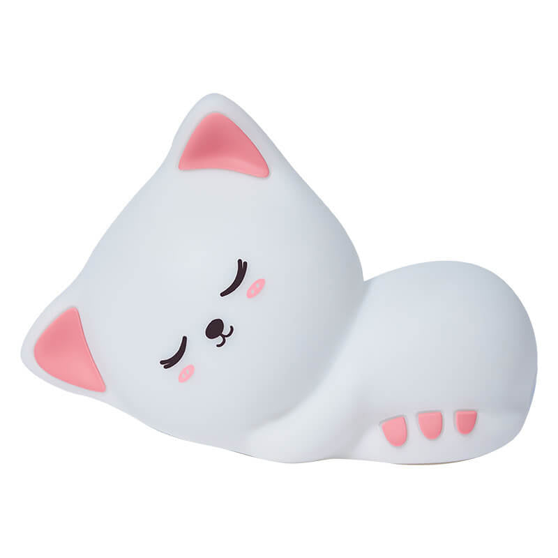 Luz Nocturna de Gato Creativo USB de Silicona Lámpara de Escritorio con Aplauso 