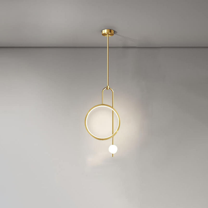 European Minimalist Light Luxury Circular Hardware Acrylic LED Chandelier