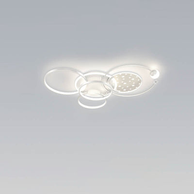 Moderne, minimalistische Circle Combo LED Schwarz-Weiß-Deckenleuchte zur bündigen Montage