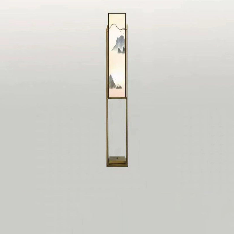 Modern Zen Fabric Square Column 3-Light Standing Floor Lamp