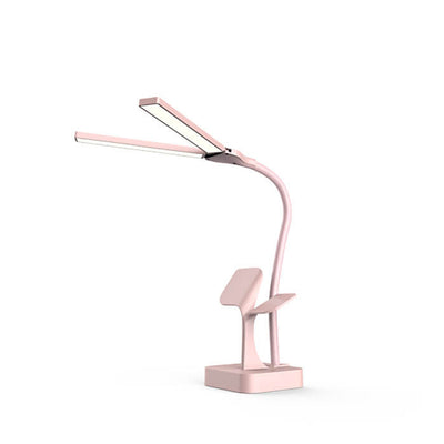 Modern Folding Dual Lamp Plug-In Station Table Lamp