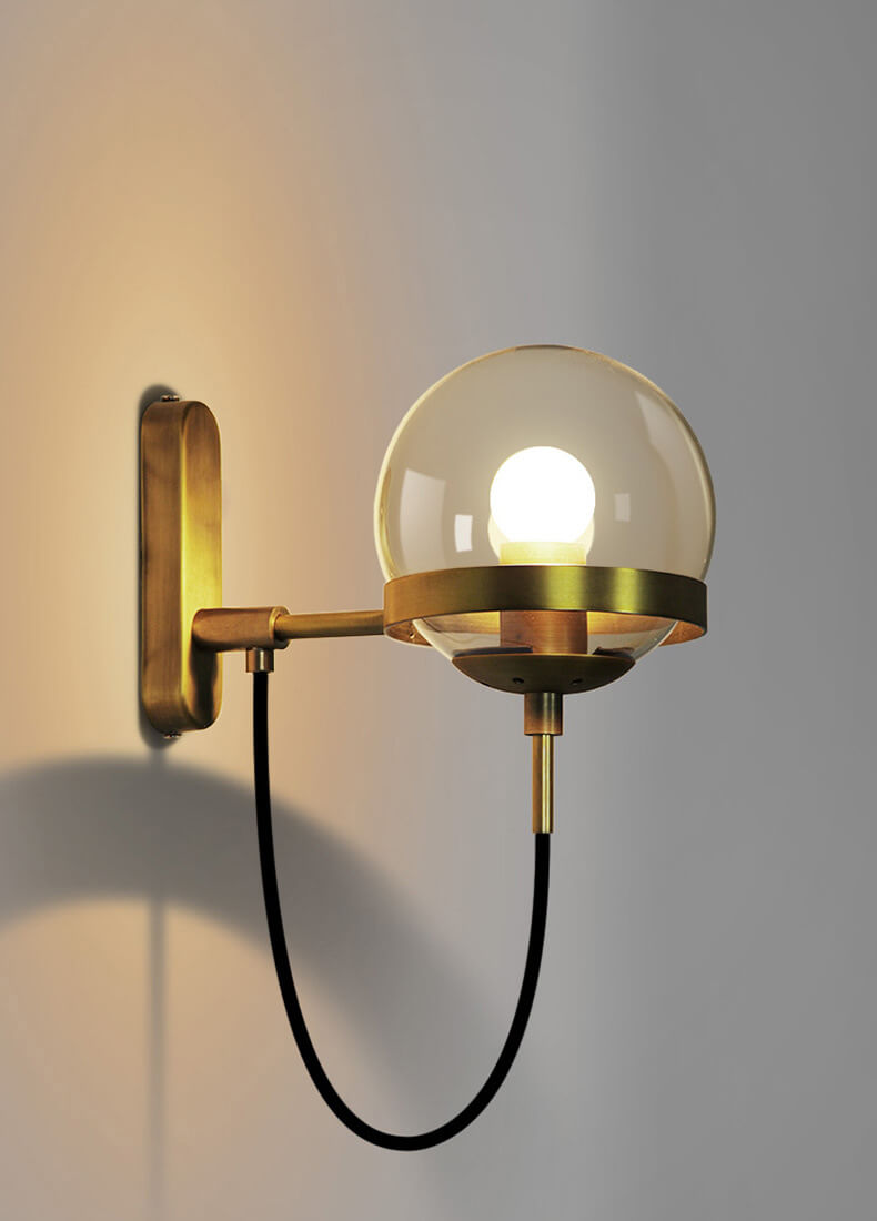 Glass Ball 1-Light  Globe Armed Sconce Lamp