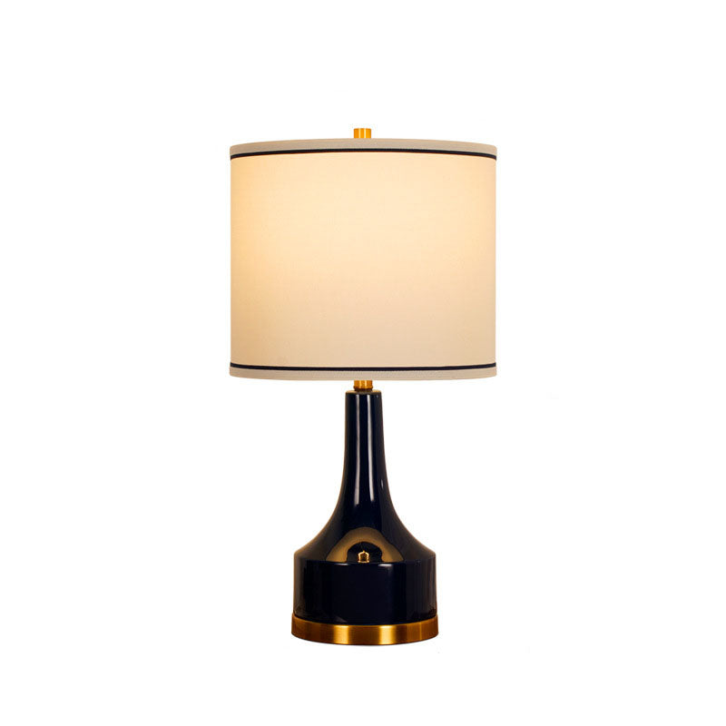 Modern Light Luxury Fabric Cylinder Water Drop Jar 1-Light Table Lamp