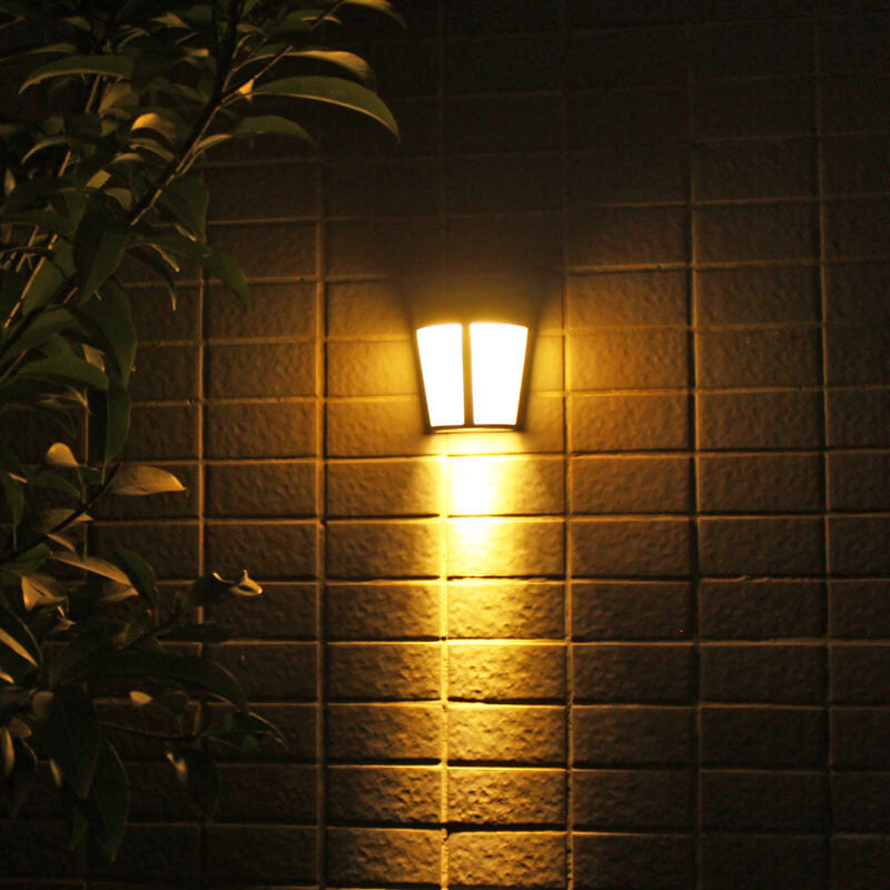 Solar Half Cylinder LED Outdoor Garden Fence Wall Sconce Lamp