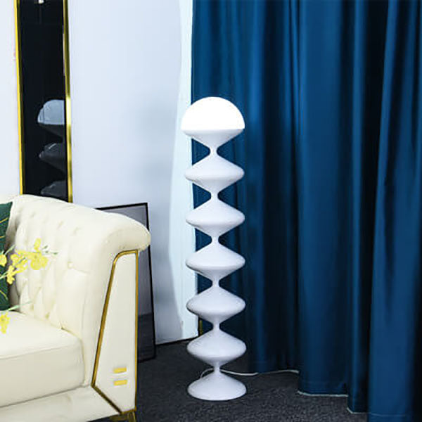1-flammige Steh-Stehlampe im nordischen Creme-Kürbis-Design