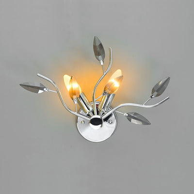 Nordic Light Luxury Glass Leaf Branch 2-Light Wall Sconce Lamp