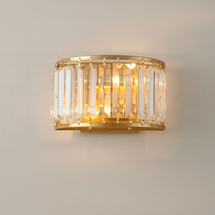 Modern Light Luxury Minimalist Iron Crystal 2-Light Wall Sconce Lamp