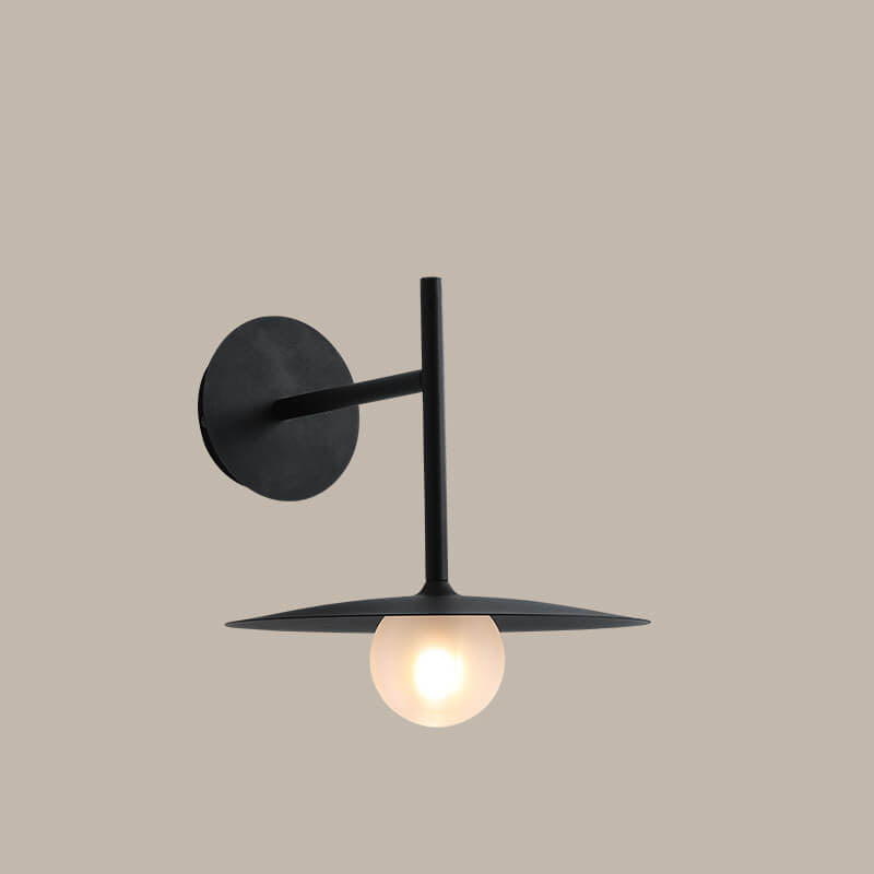 Moderne, minimalistische, einfarbige, runde Hardware-Glas-Wandleuchte mit 1 Licht