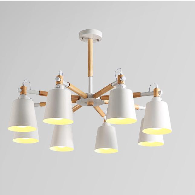 Nordische moderne Mode kreative Massivholz Macaron 3/6/8 Lichter Kronleuchter 