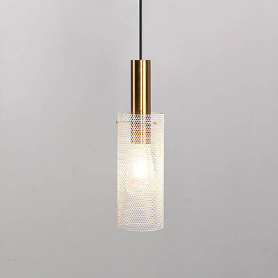 Nordic Creative Iron Mesh Column 1-Light Pendant Light