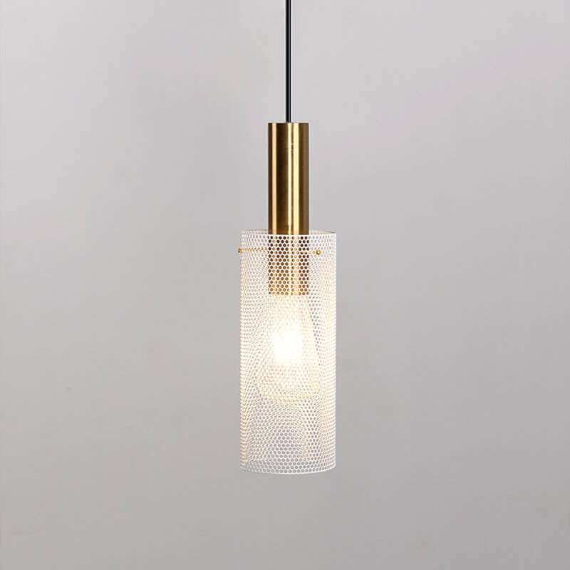 Nordic Creative Iron Mesh Column 1-Light Pendant Light