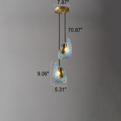 European Light Luxury All Copper Glass 1/2-Light Pendelleuchte