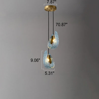 European Light Luxury All Copper Glass 1/2-Light Pendant Light