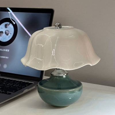 Modern Minimalist Decorative Floral Ceramic LED Table Lamp