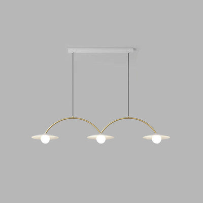 Modern Minimalist Round Arc Island Light 3/4 Light Chandelier