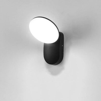 Lámpara de Aplique de Pared LED Impermeable para Exteriores de Círculo Simple 