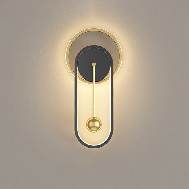 Nordic Industrial Iron Clock Design LED Wall Sconce Lamp