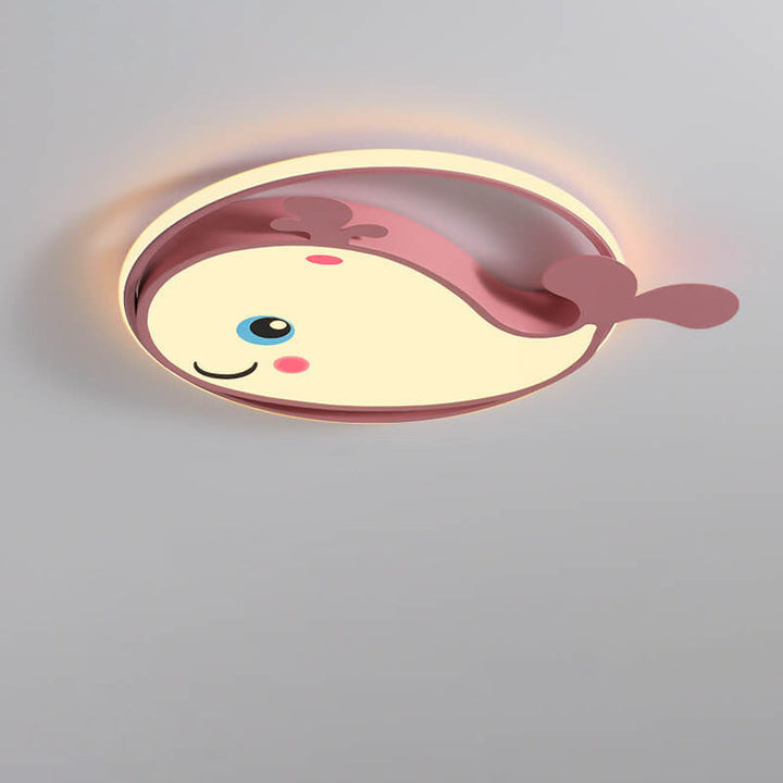 Plafonnier LED pour enfants en forme de cercle créatif avec dauphin 