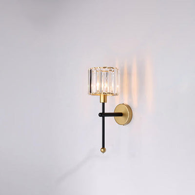 Modern Light Luxury Crystal Long Arm 1-Light Wall Sconce Lamp