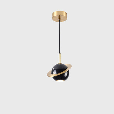 Nordic Minimalist Planet Marble Copper LED Pendant Light