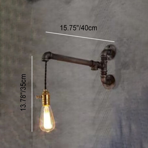 Industrial Vintage Water Pipes Strip Hanging  1/4 Light Wall Sconce Lamp