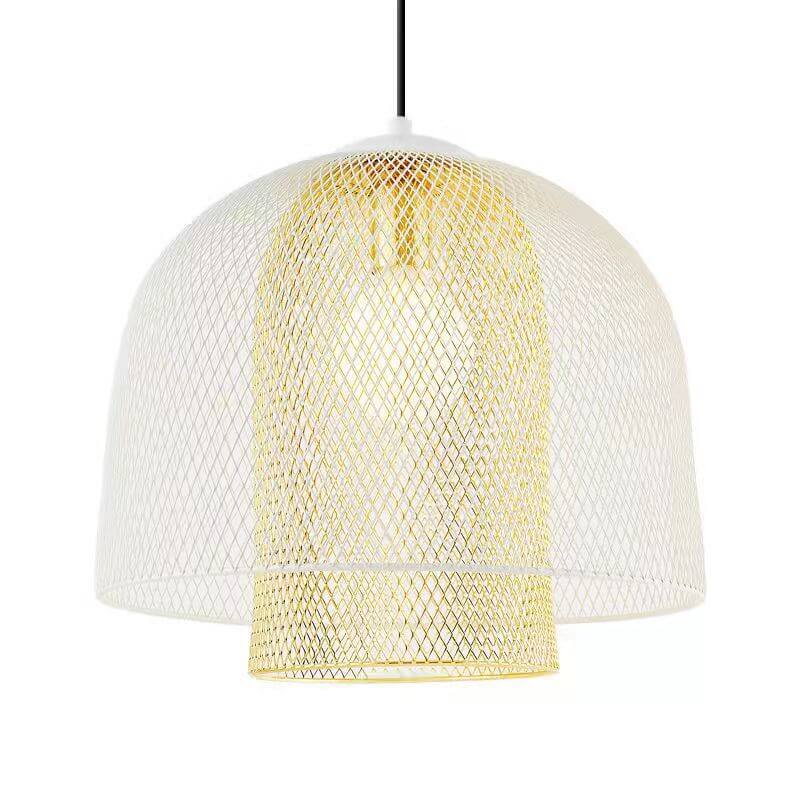 Lampe suspendue à 1 lumière au design de cage à oiseaux simple et créative nordique 