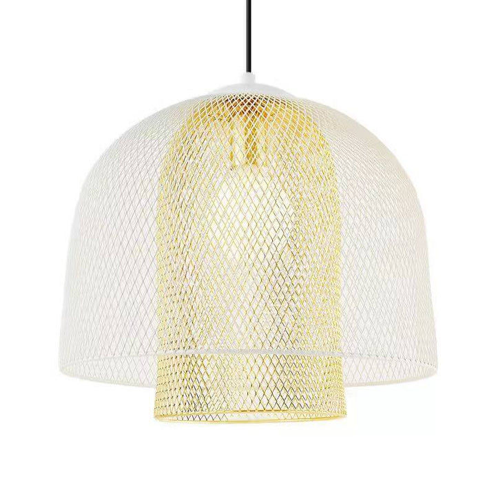 Lampe suspendue à 1 lumière au design de cage à oiseaux simple et créative nordique 