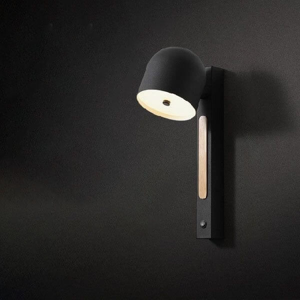 Nordic Light Luxury Round Iron Wood LED Wall Sconce Lamp