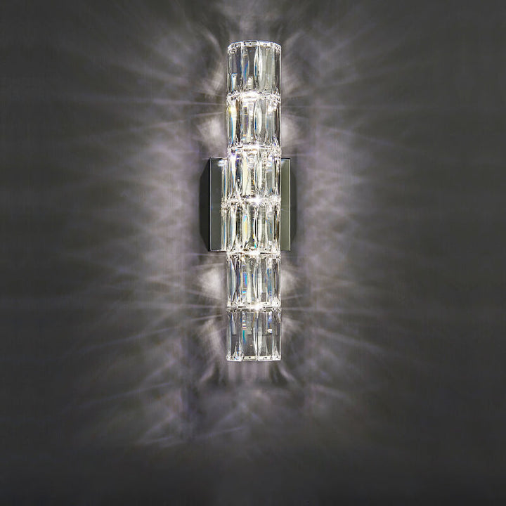 Moderno Lujo Plata Cristal Columna Aplique de Pared con 3/4/6 Luces 