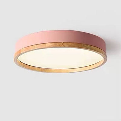 Simple Macaron Round Acrylic LED Flush Mount Ceiling Light