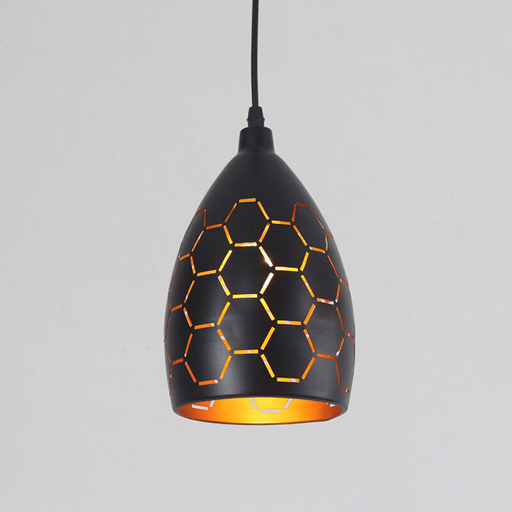 Retro Industrial Hollow Iron Bell 1-Light Pendelleuchte 