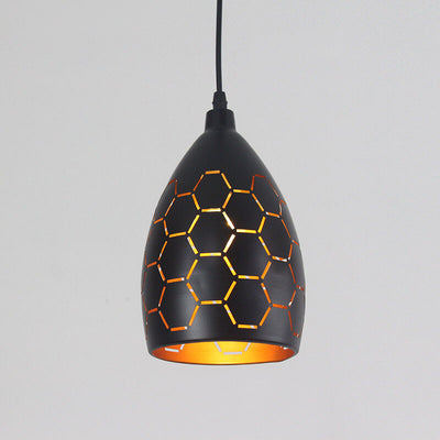 Retro Industrial Hollow Iron Bell 1-Light Pendant Light