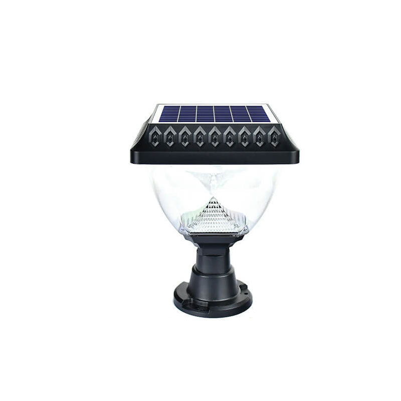 Lumière de tête de poteau LED en acrylique ABS hexagonal quadrilatère triangle rond à énergie solaire de simplicité moderne pour jardin 