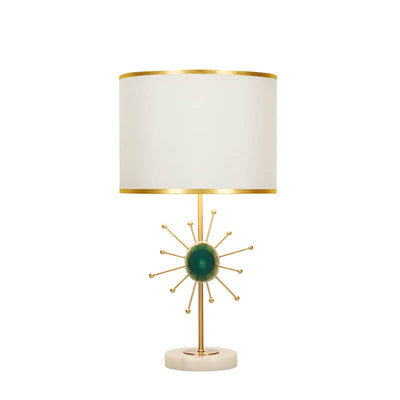 Lampe de table 1 lumière avec base en agate en tissu de luxe léger européen 