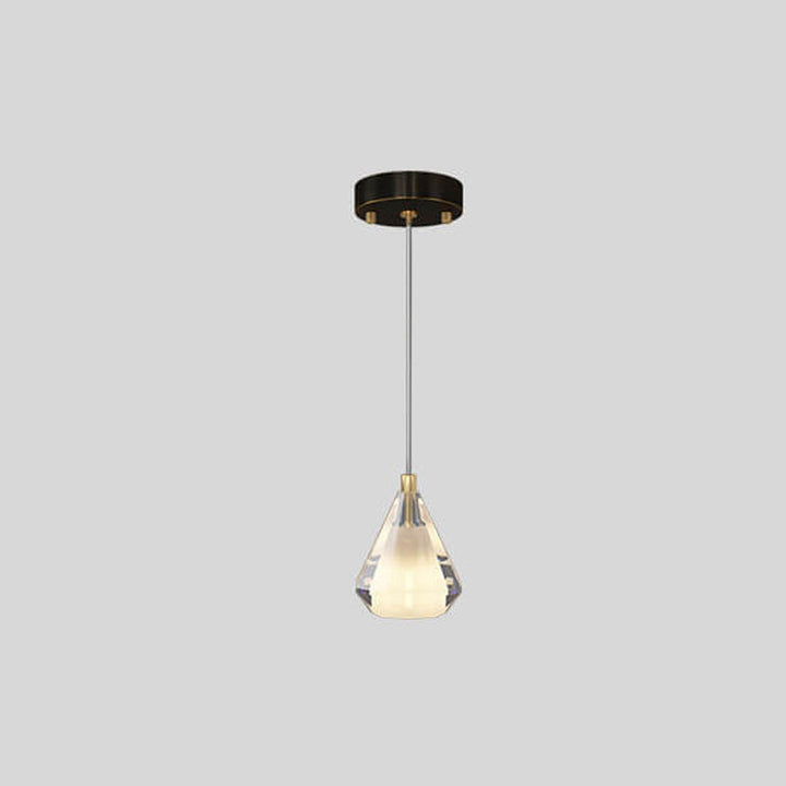 Suspension Luminaire Nordique en Cuivre Complet Design Créatif en Diamant à 1 Lumière 