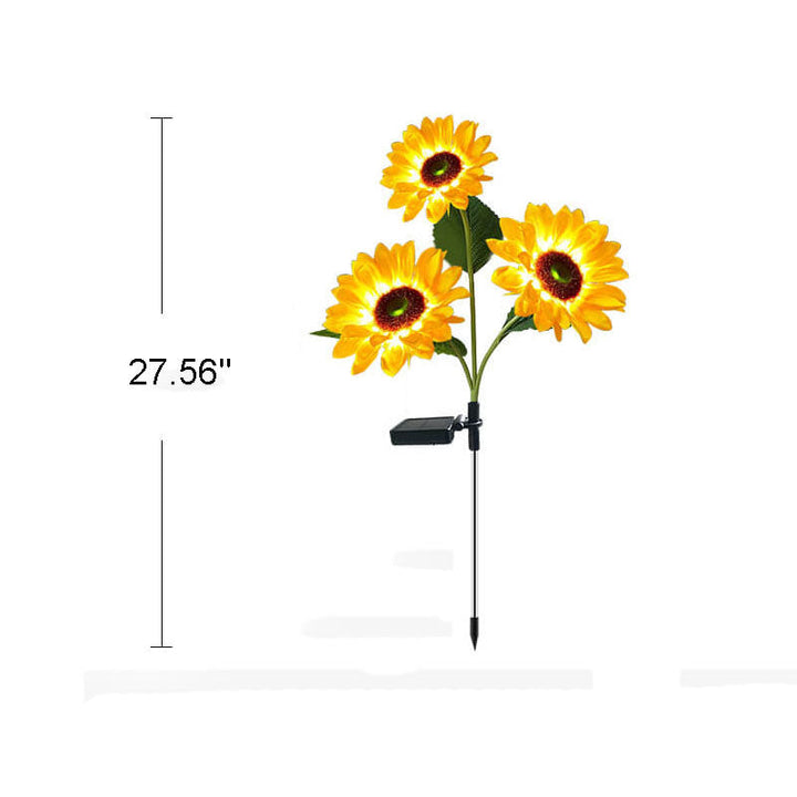 Luz de enchufe de suelo decorativa para césped al aire libre con LED de girasol solar 