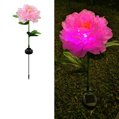 Modern Simulated Flowers Decorative Solar Outdoor Lawn LED Garden Ground Insert Landscape Light