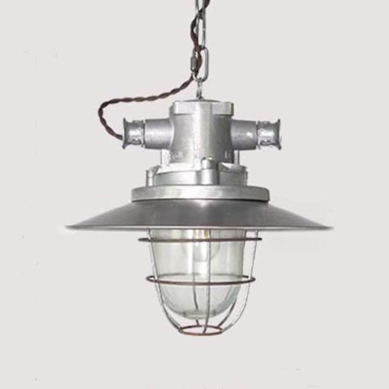 Industrial Vintage Blast Iron Cage 1-Light Pendant Light