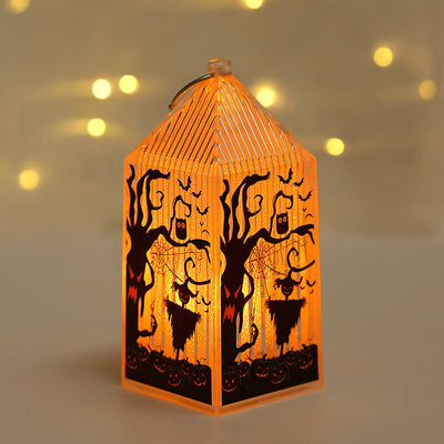 Petite lanterne Portable citrouille d'halloween, squelette de sorcière, décorations d'ambiance, lumières 